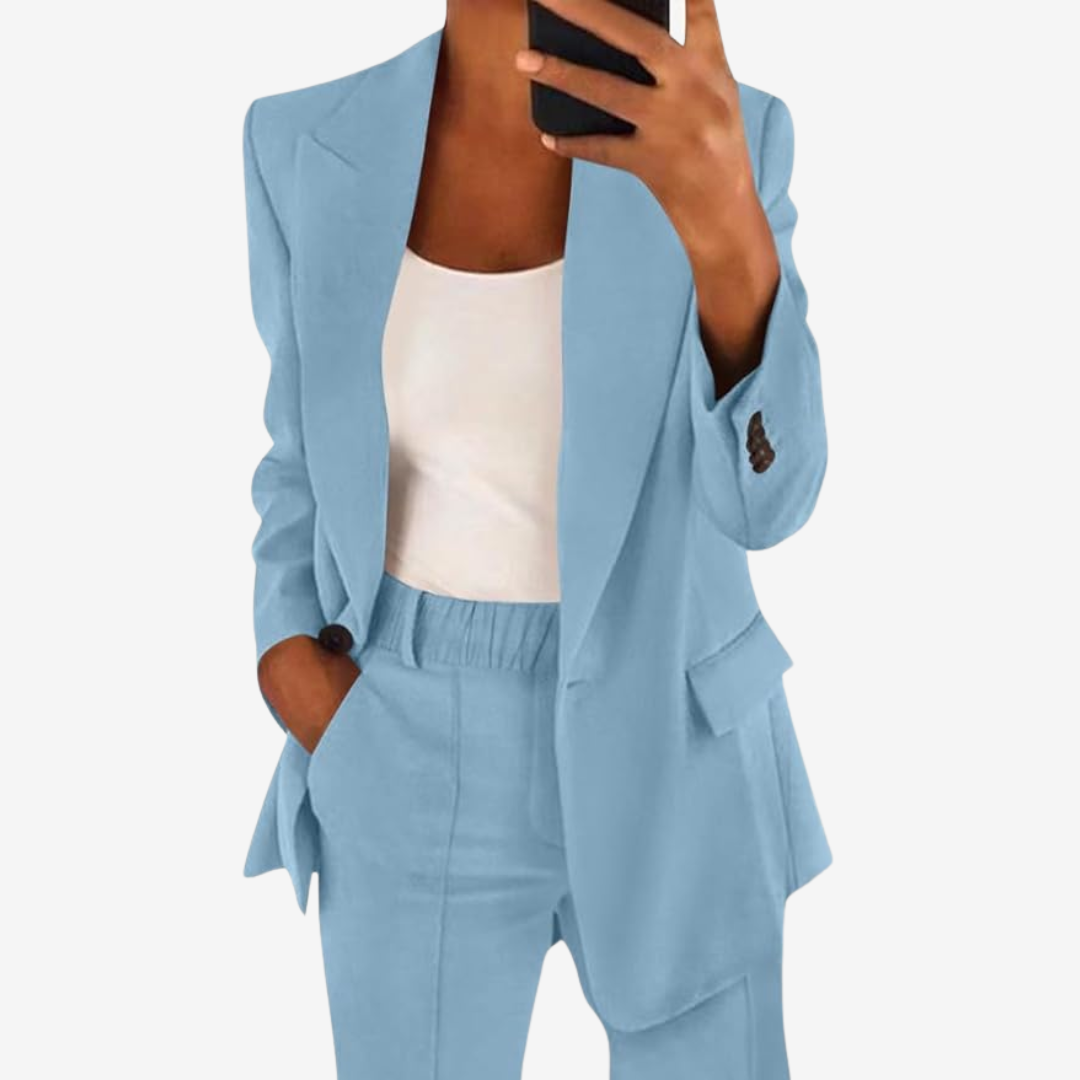 Light Blue blazer and trousers suit - Lana Fiorelli
