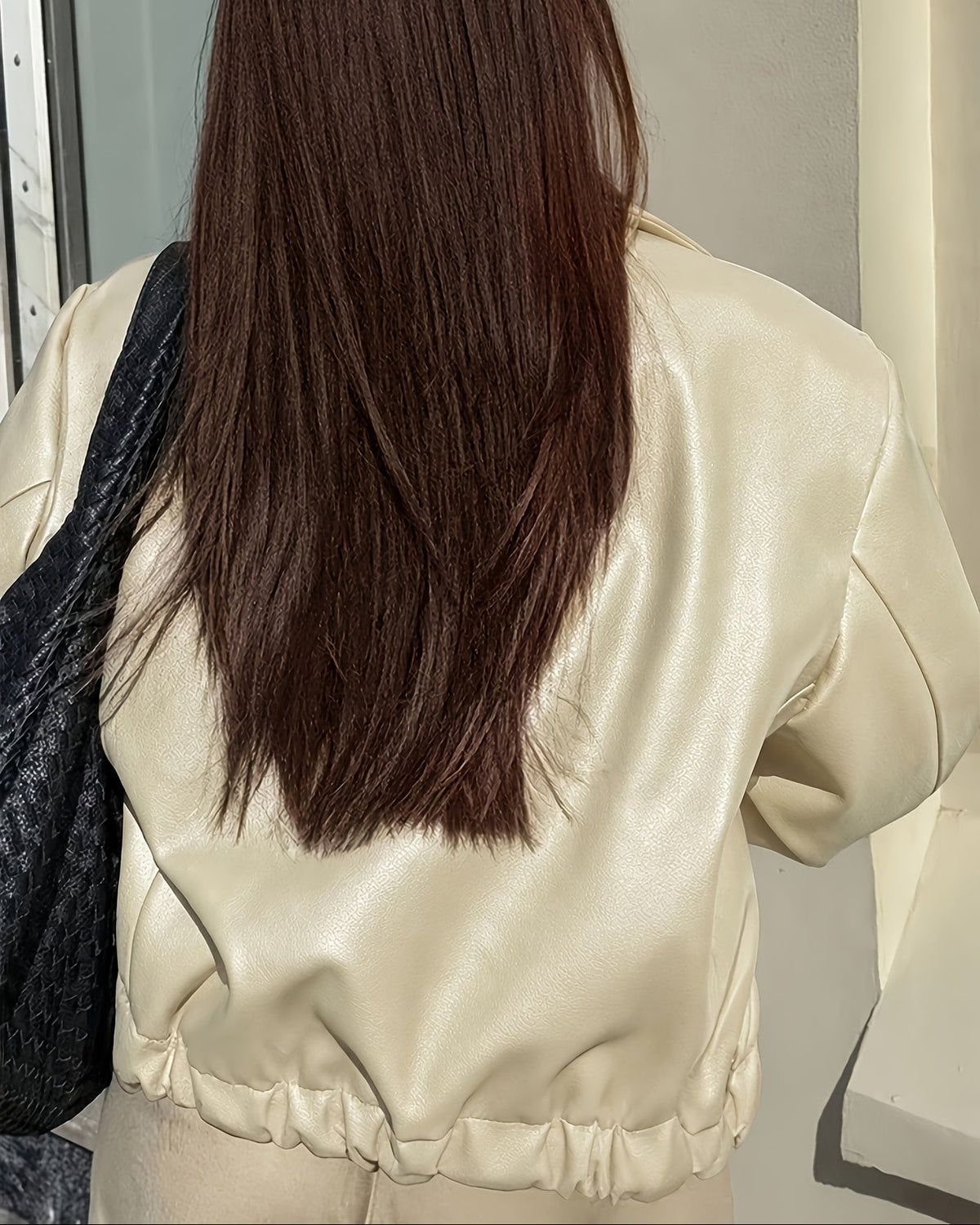 Chiara | Giacca Biker Vintage in Ecopelle con Revers