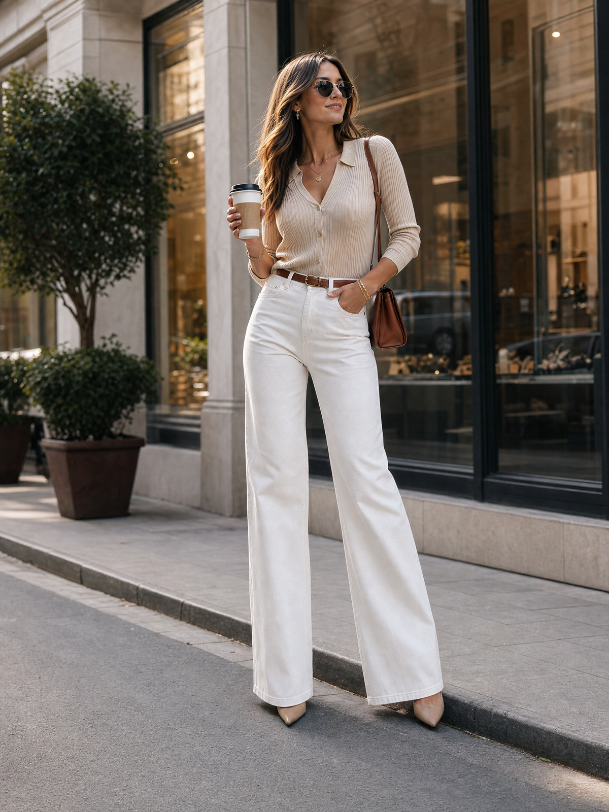 White white flare jeans - Lana Fiorelli