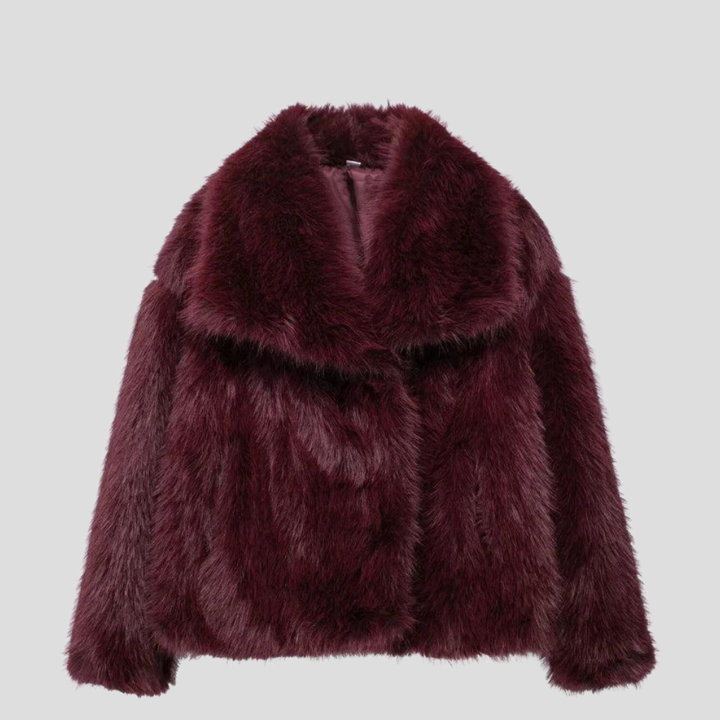 Red faux fur jacket - Lana Fiorelli