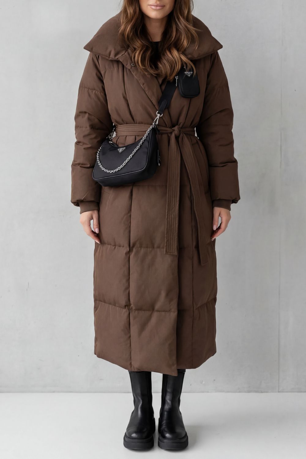 Brown long puffer coat - Lana Fiorelli