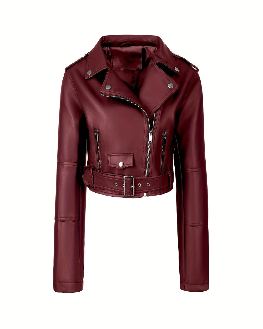Livia | Giacca Donna Corta Skinny in Ecopelle con Zip e Revers