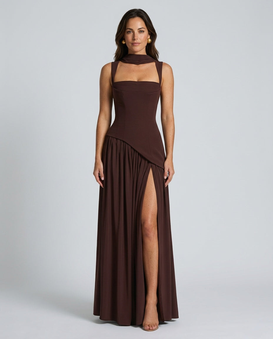 Brown Maxi Dress - Lana Fiorelli