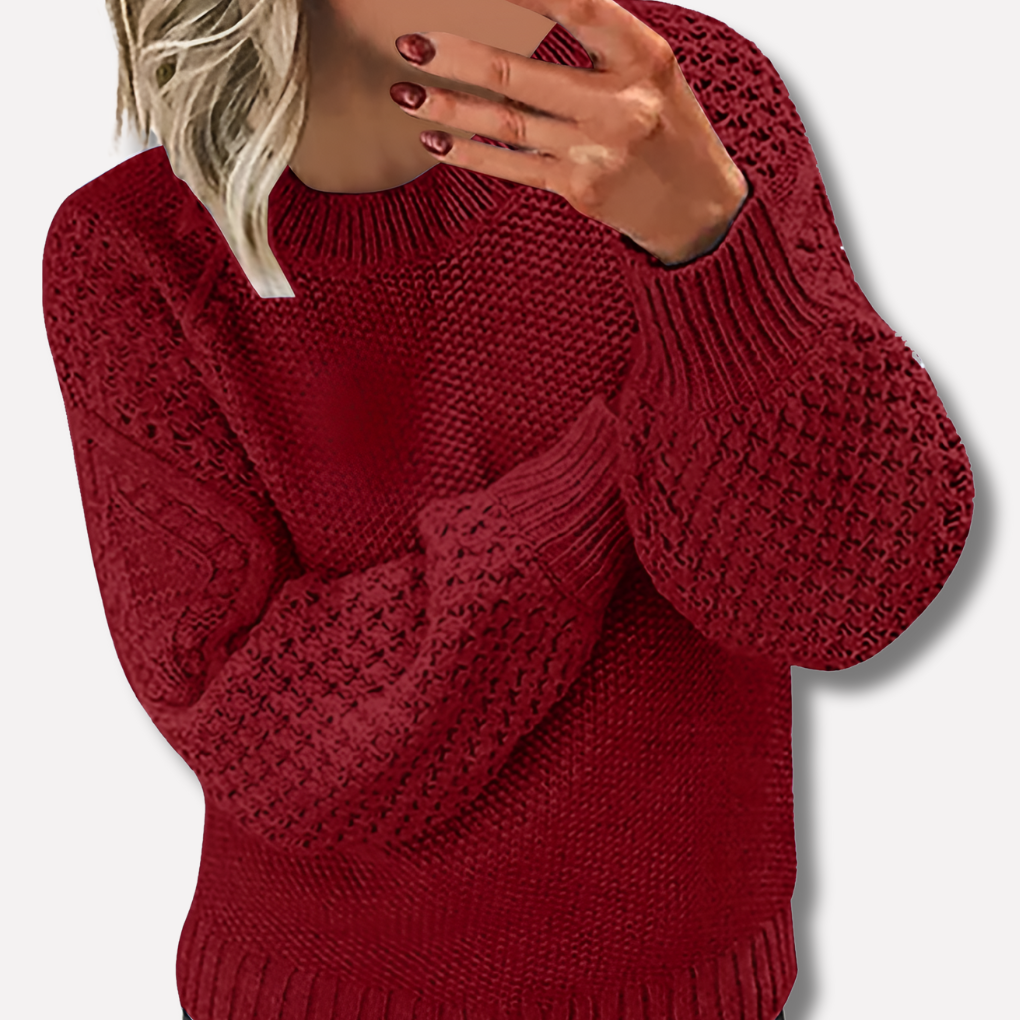 Red cable knit jumper - Lana Fiorelli