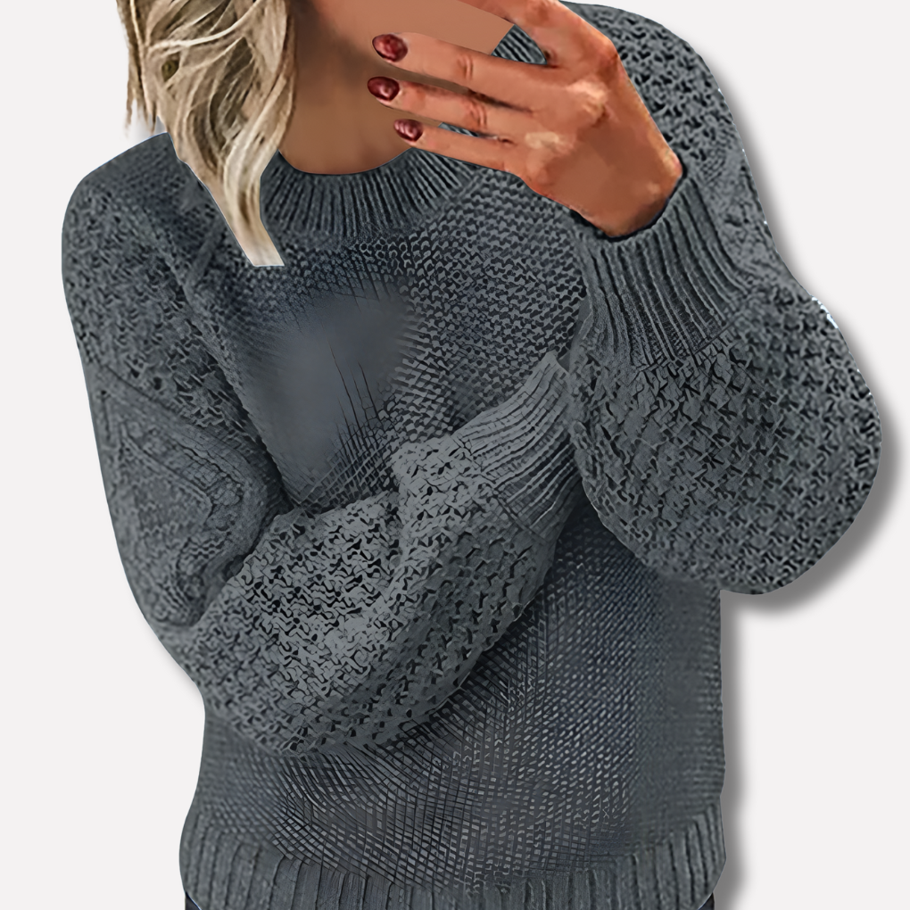 Dark Grey cable knit jumper - Lana Fiorelli