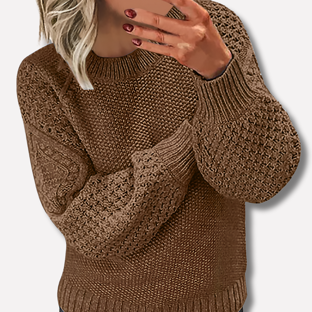Brown cable knit jumper - Lana Fiorelli