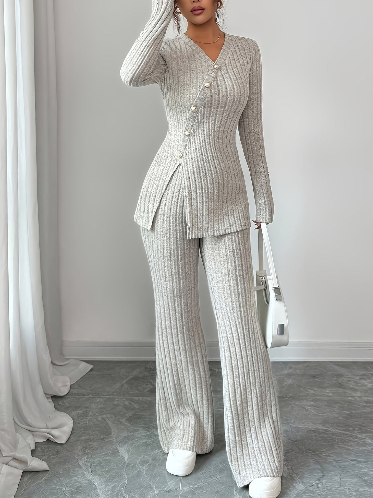 Women's knit top and trousers set - Lana Fiorelli
