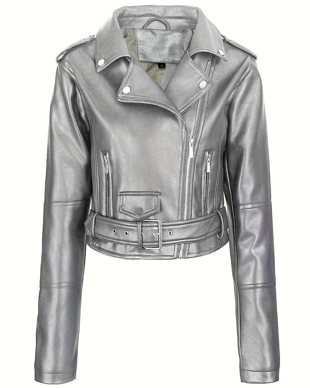 Livia | Giacca Donna Corta Skinny in Ecopelle con Zip e Revers