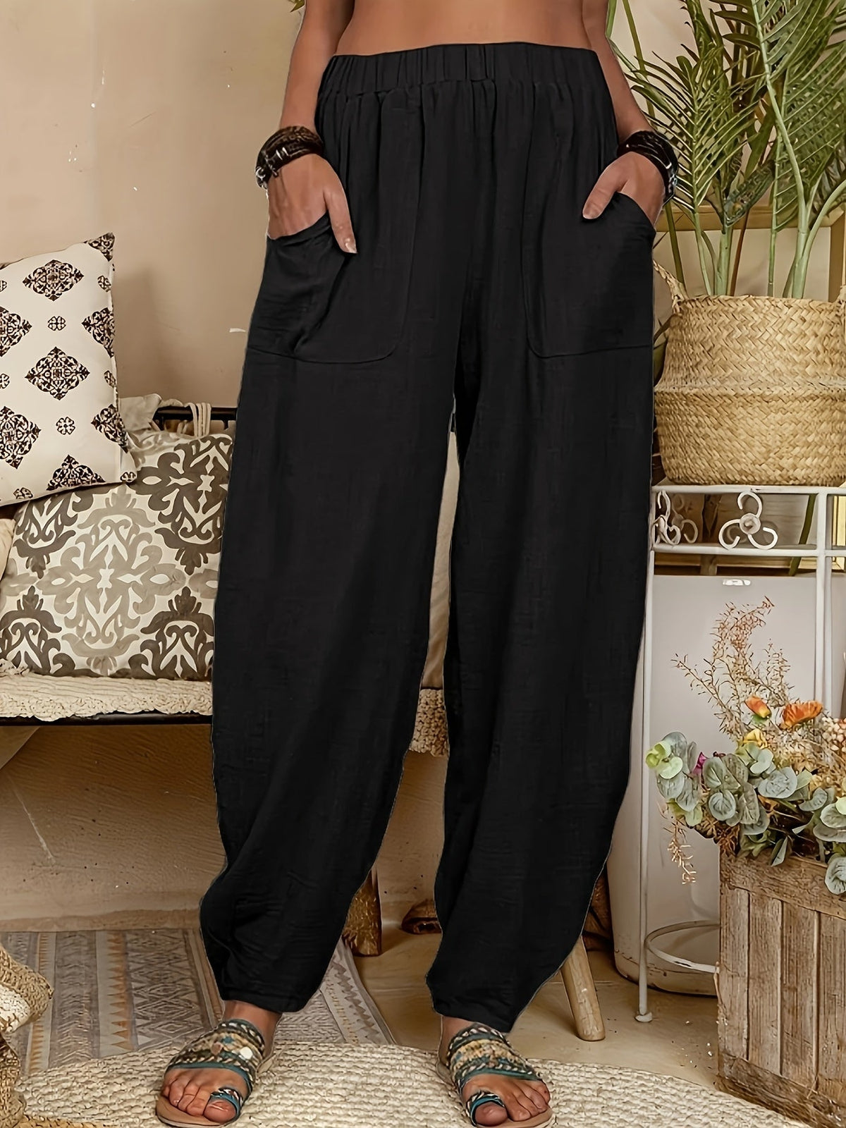 Black wide leg trousers - Lana Fiorelli