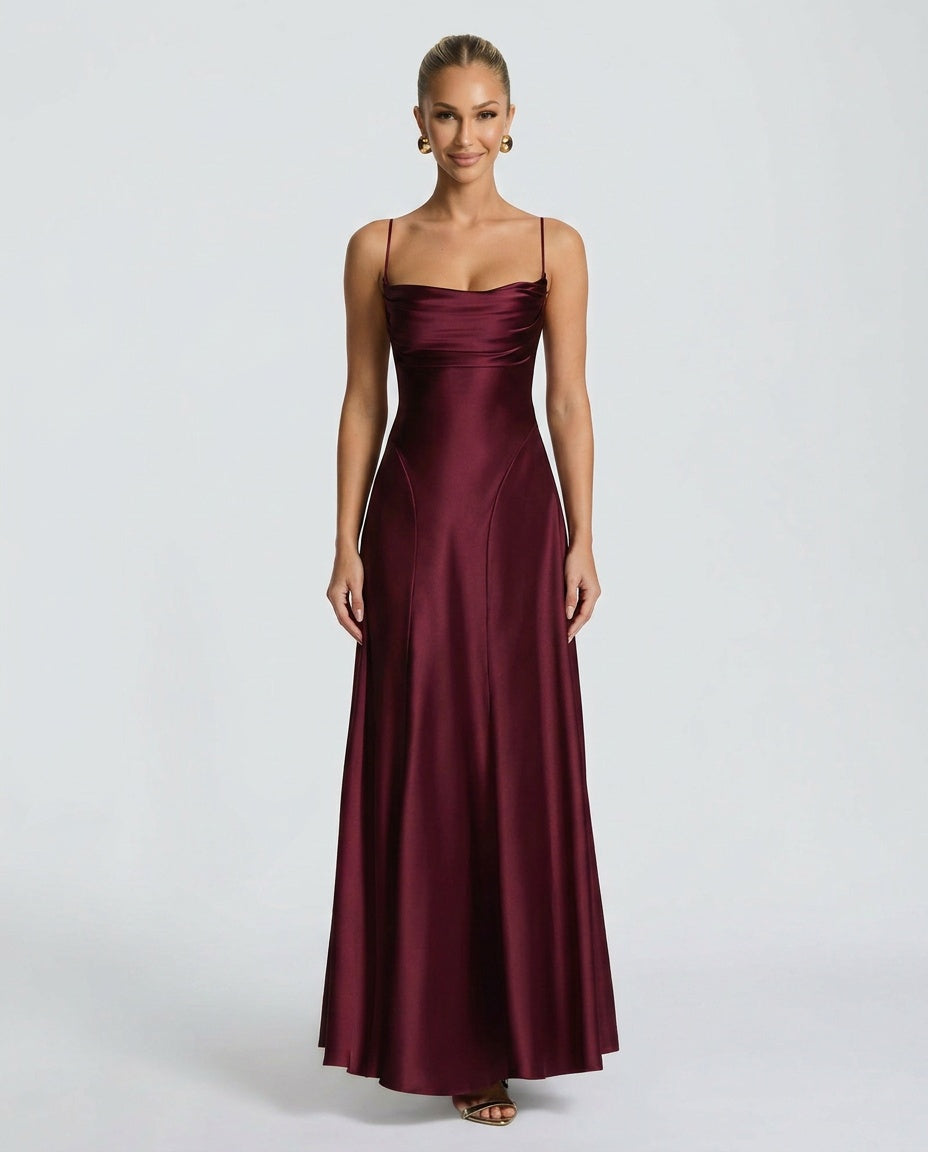 Burgundy Maxi Dress - Lana Fiorelli
