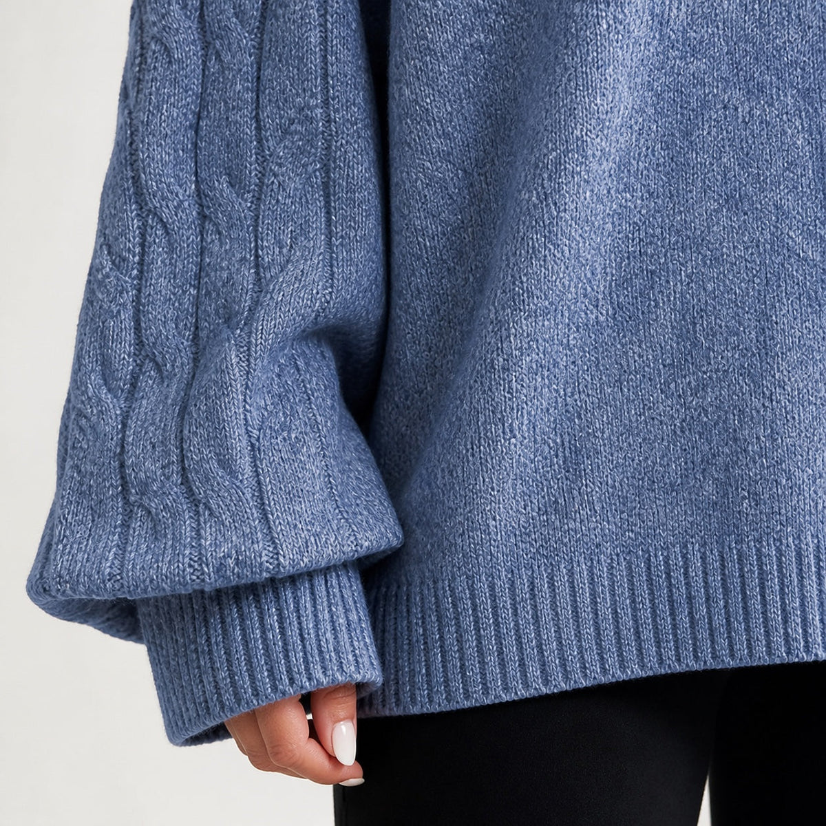 Light Blue cold shoulder oversized jumper - Lana Fiorelli
