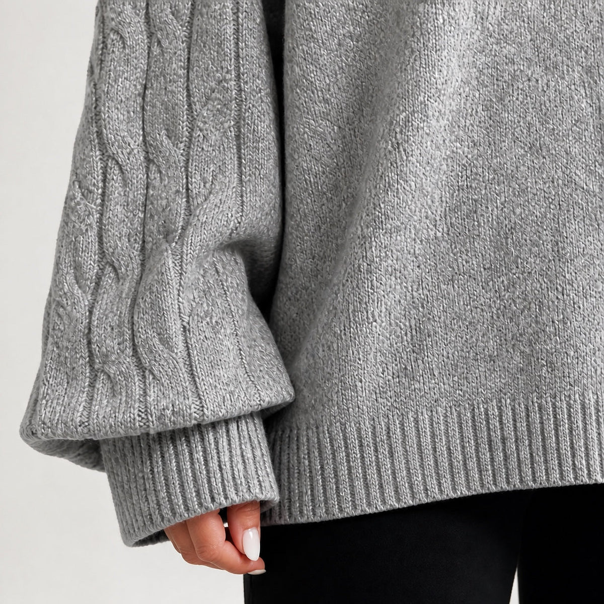 Grey cold shoulder oversized jumper - Lana Fiorelli
