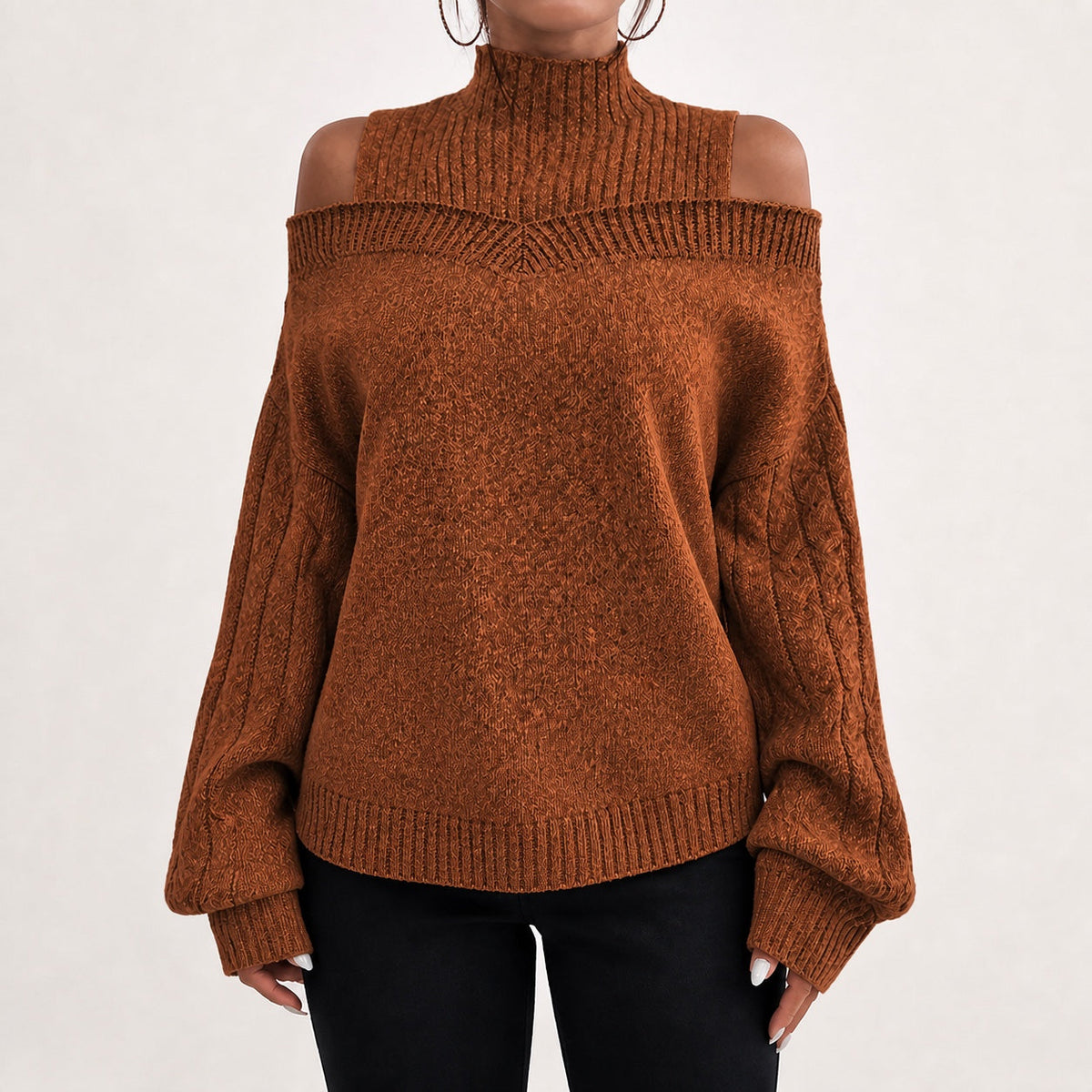 Orange cold shoulder oversized jumper - Lana Fiorelli