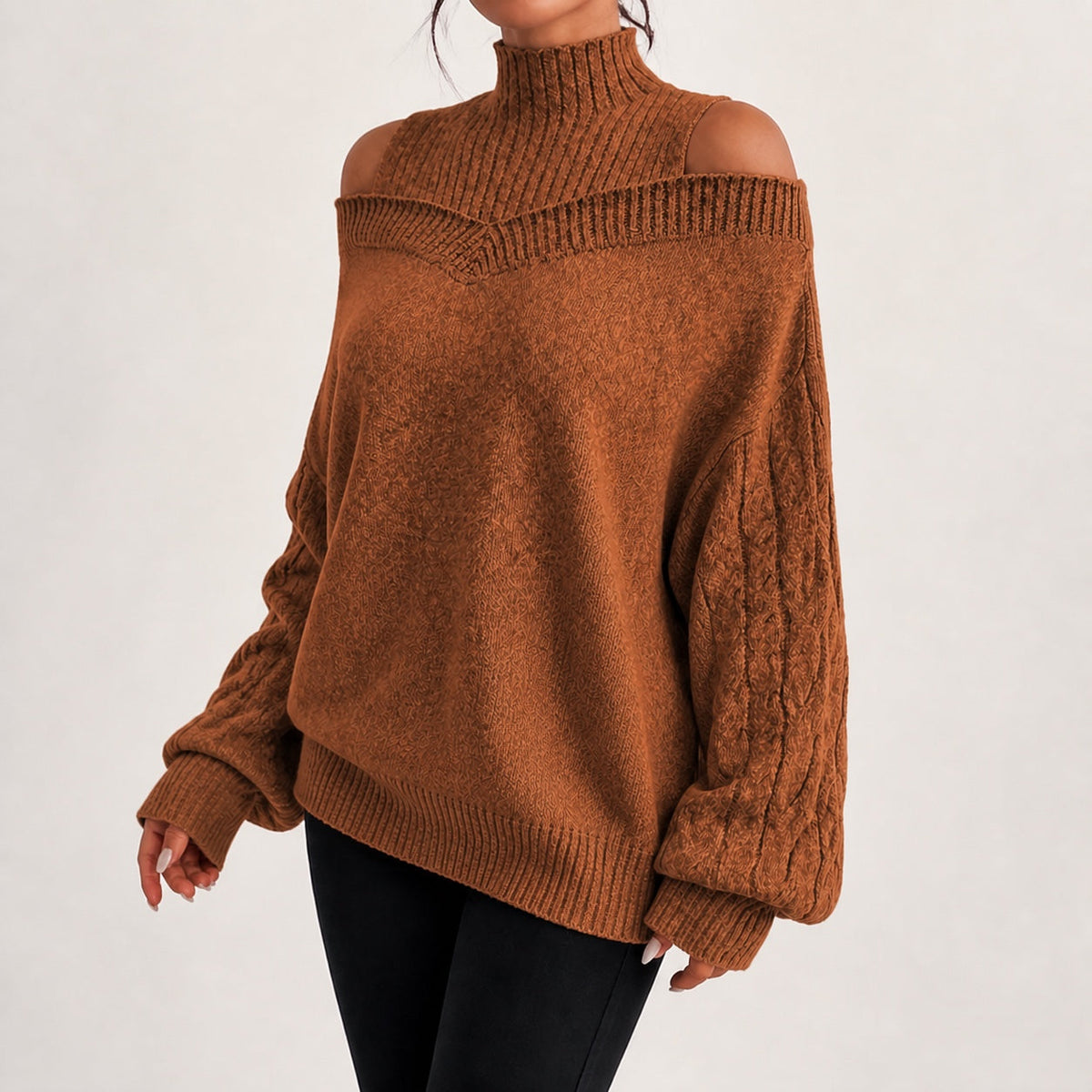 Orange cold shoulder oversized jumper - Lana Fiorelli