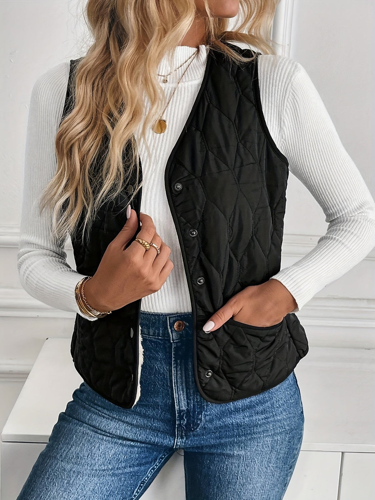 Black reversible gilet - Lana Fiorelli