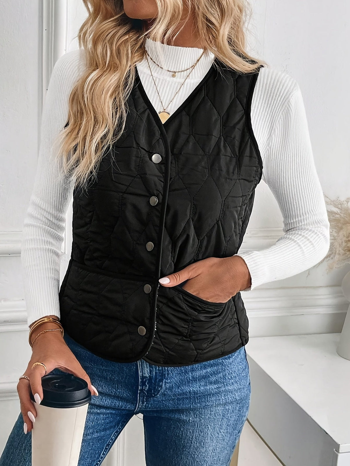 Black reversible gilet - Lana Fiorelli