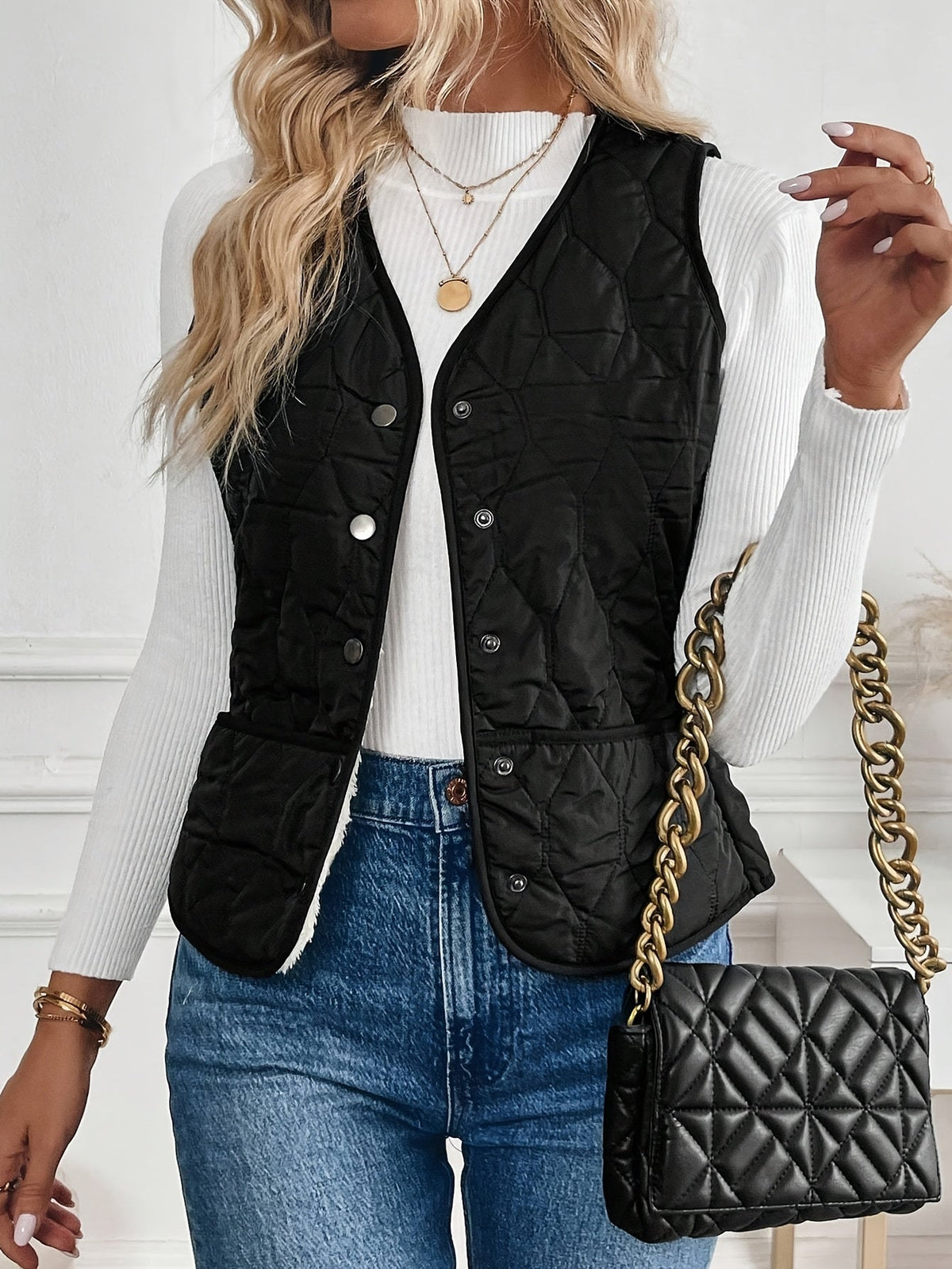 Black reversible gilet - Lana Fiorelli