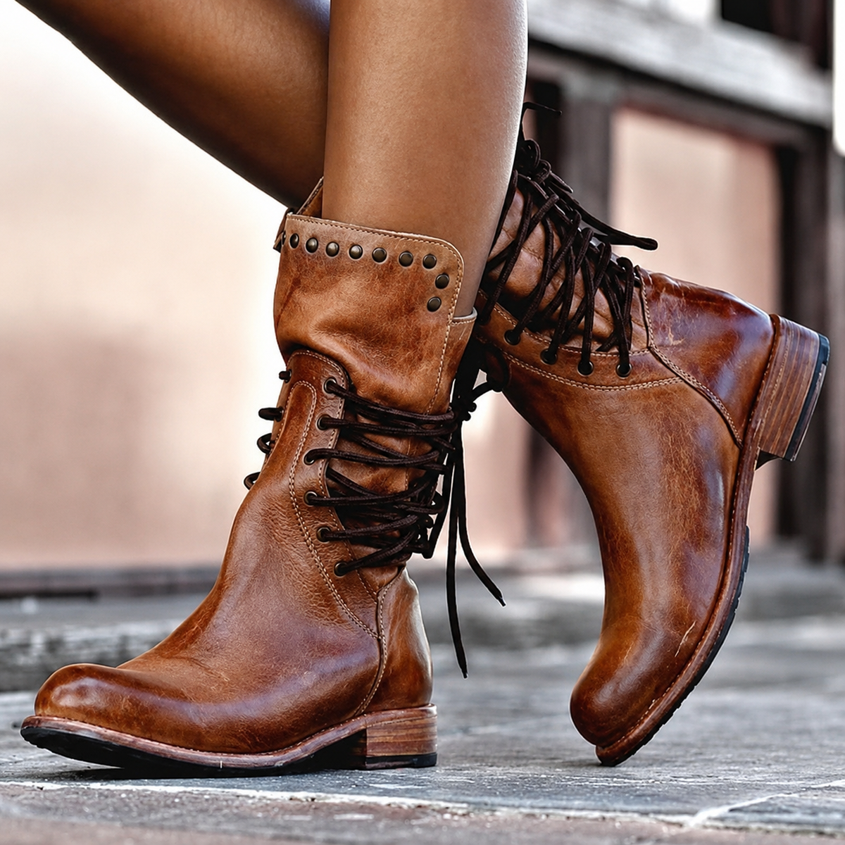 Brown lace up fleece lined boots - Lana Fiorelli