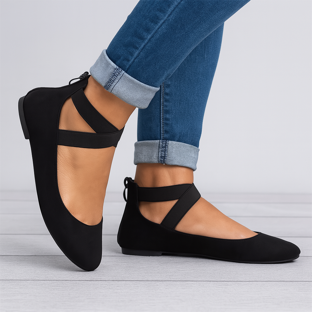 Black elastic strap ballet flats - Lana Fiorelli