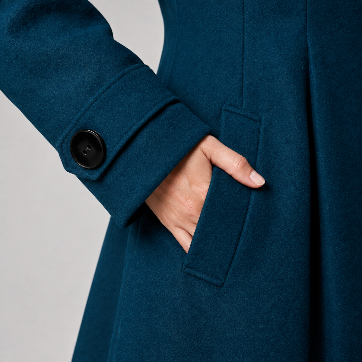 Black structured hooded coat - Lana Fiorelli
