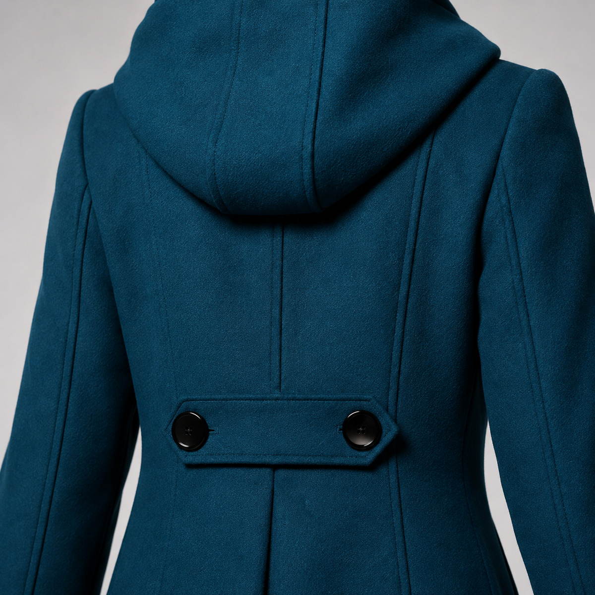 Black structured hooded coat - Lana Fiorelli