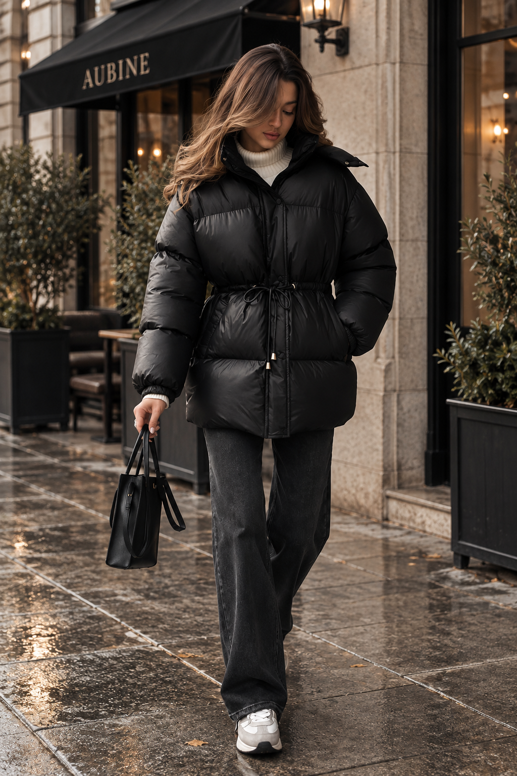 Black puffer jacket - Lana Fiorelli