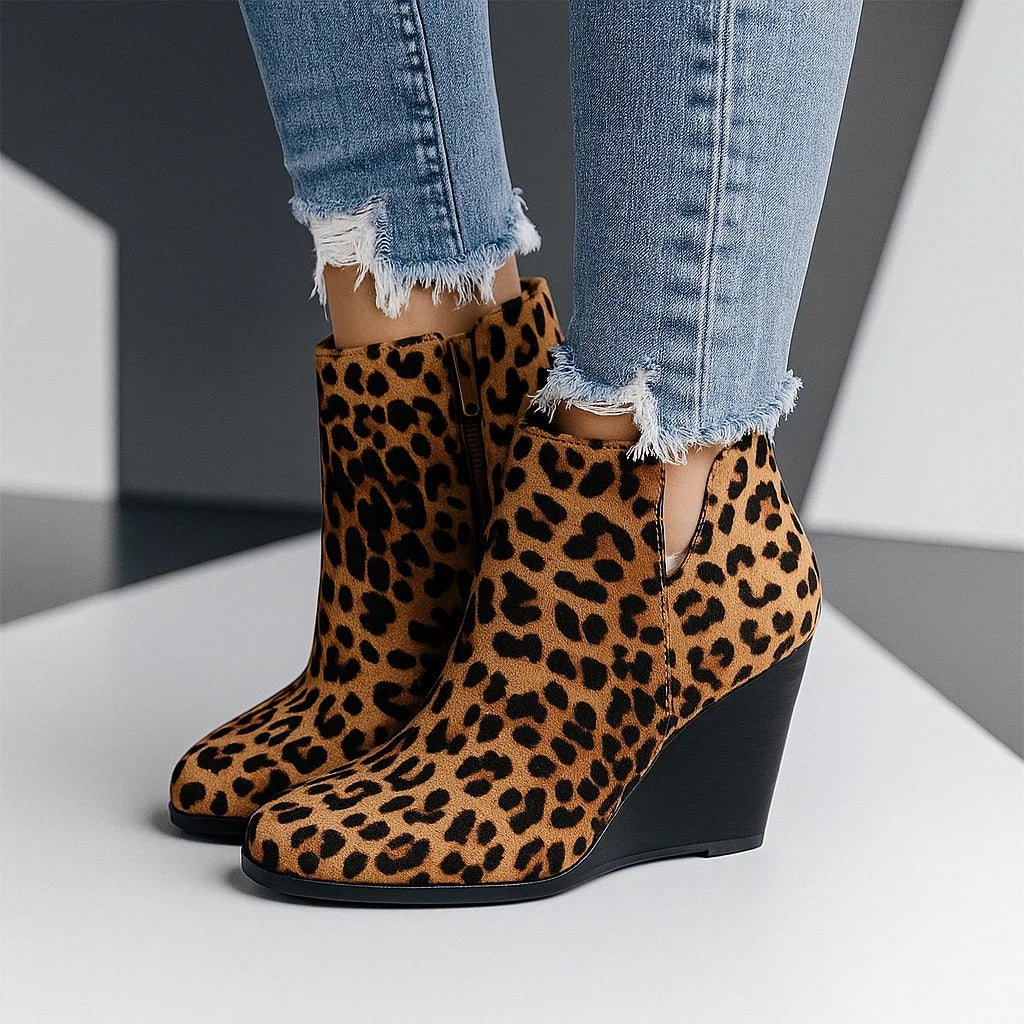 Animal Print wedge ankle boots - Lana Fiorelli