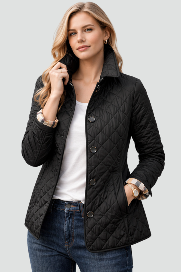 Black diamond quilted jacket - Lana Fiorelli