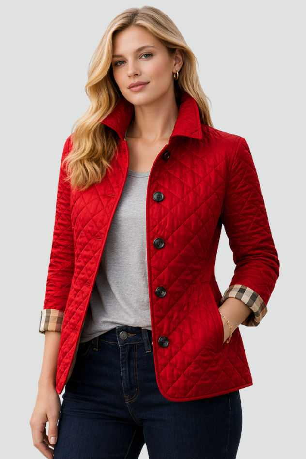 Red diamond quilted jacket - Lana Fiorelli