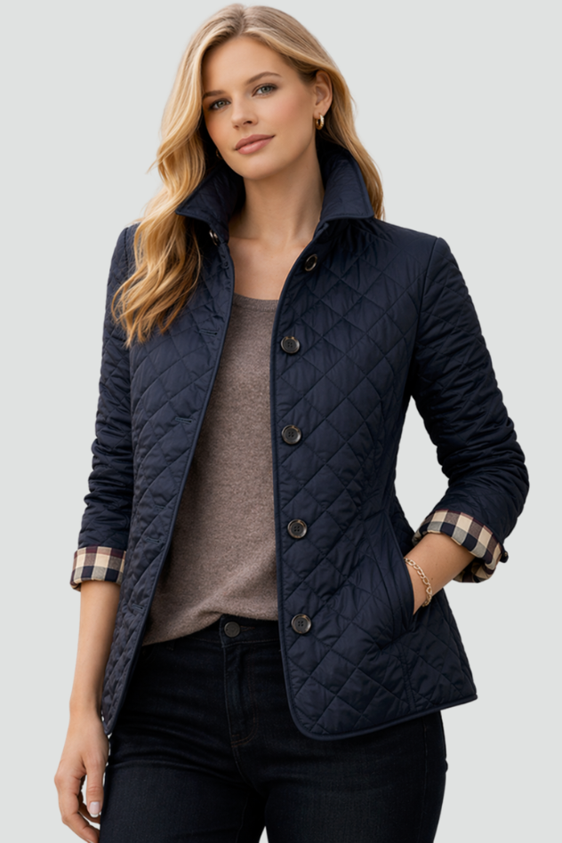 Blue diamond quilted jacket - Lana Fiorelli