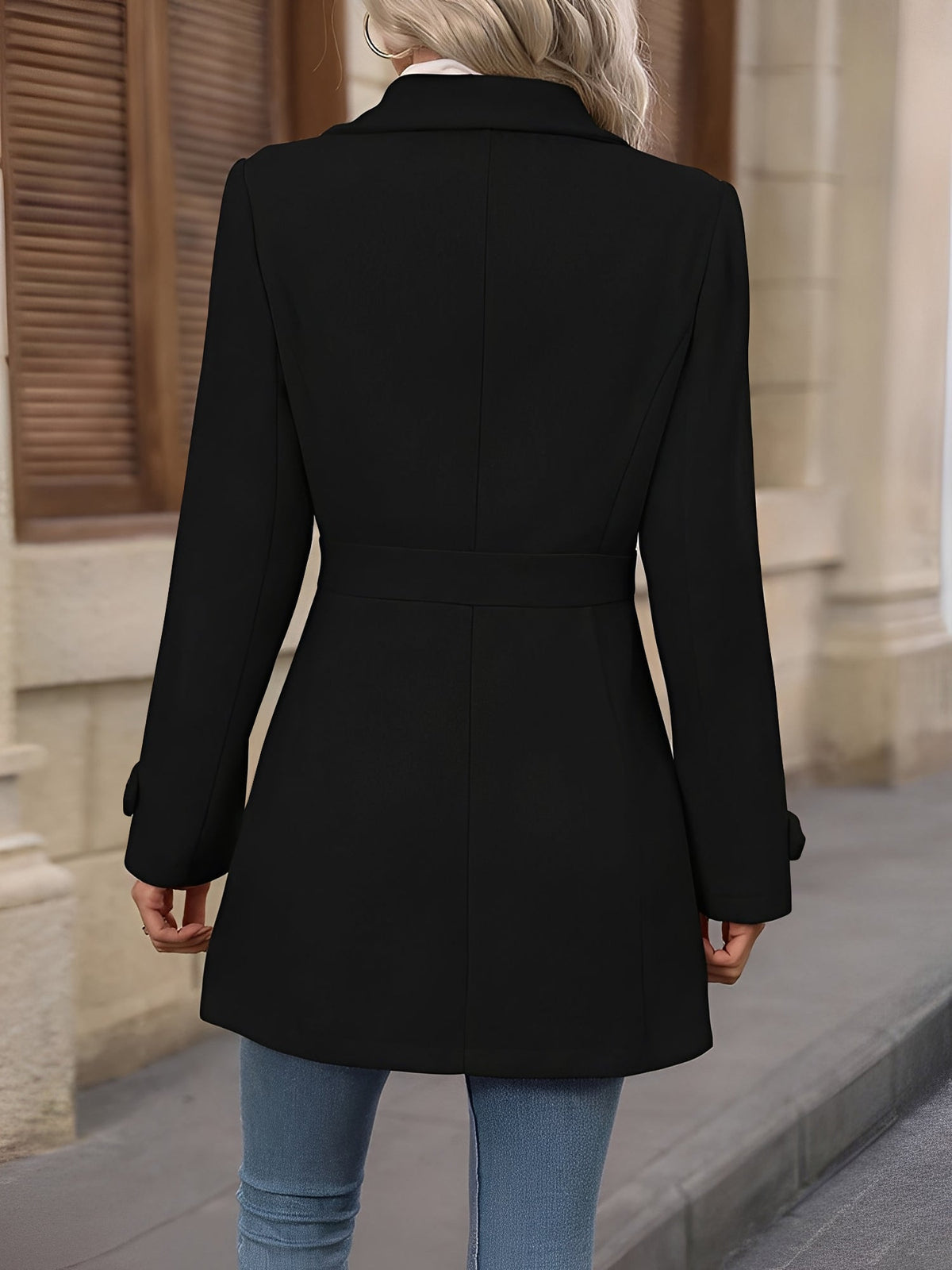 Black double breasted trench coat - Lana Fiorelli