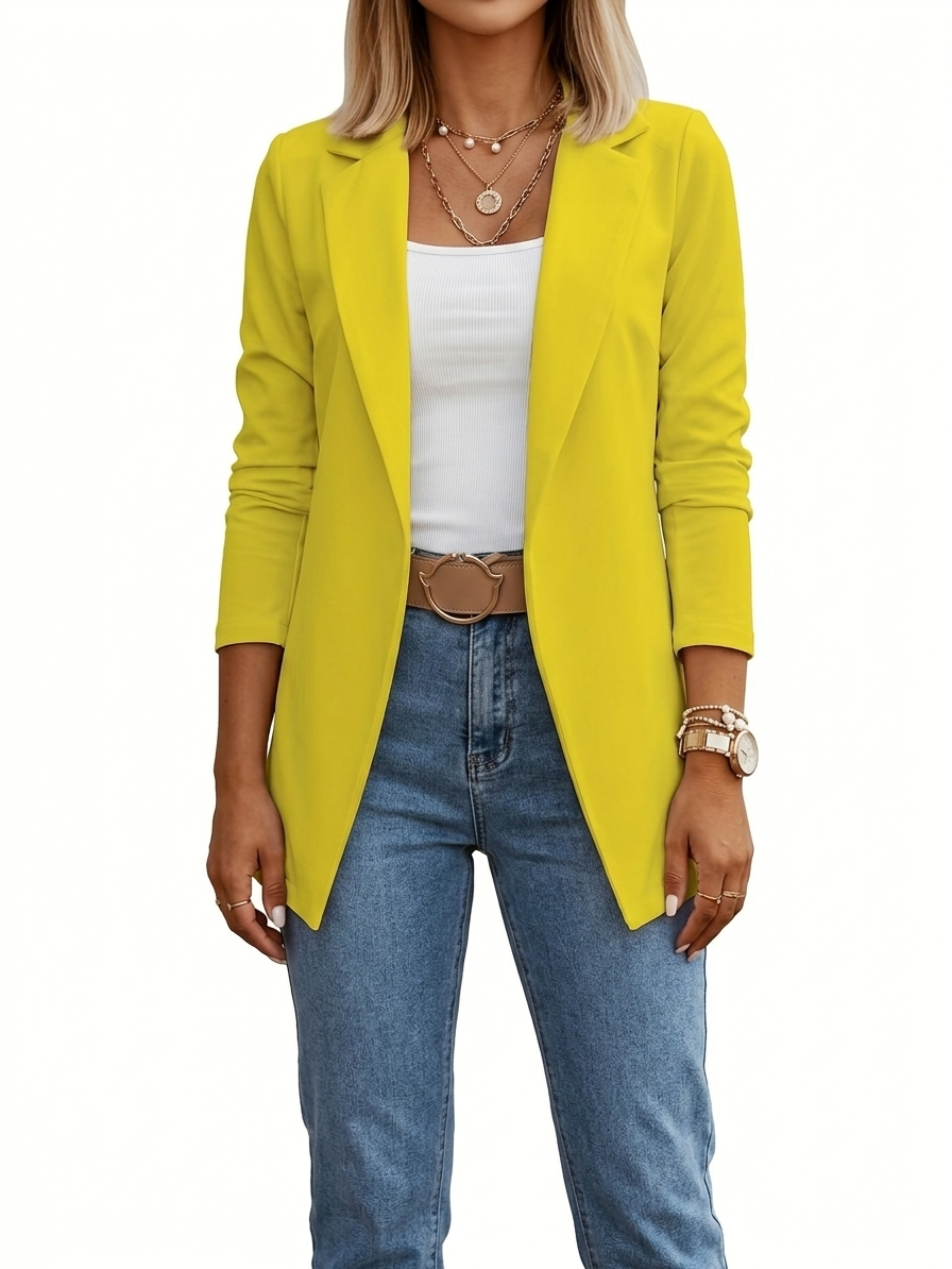Yellow open-front blazer - Lana Fiorelli
