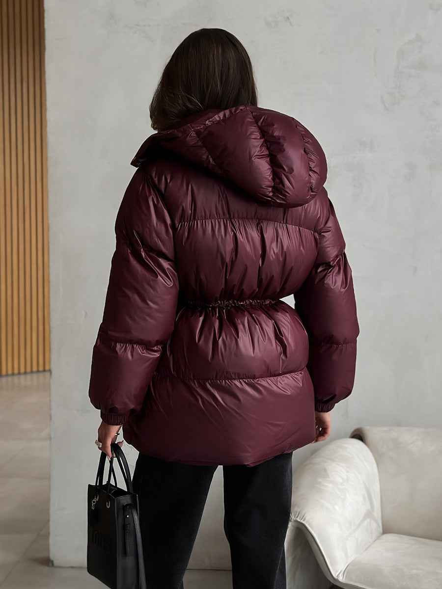 Black puffer jacket Side View - Lana Fiorelli