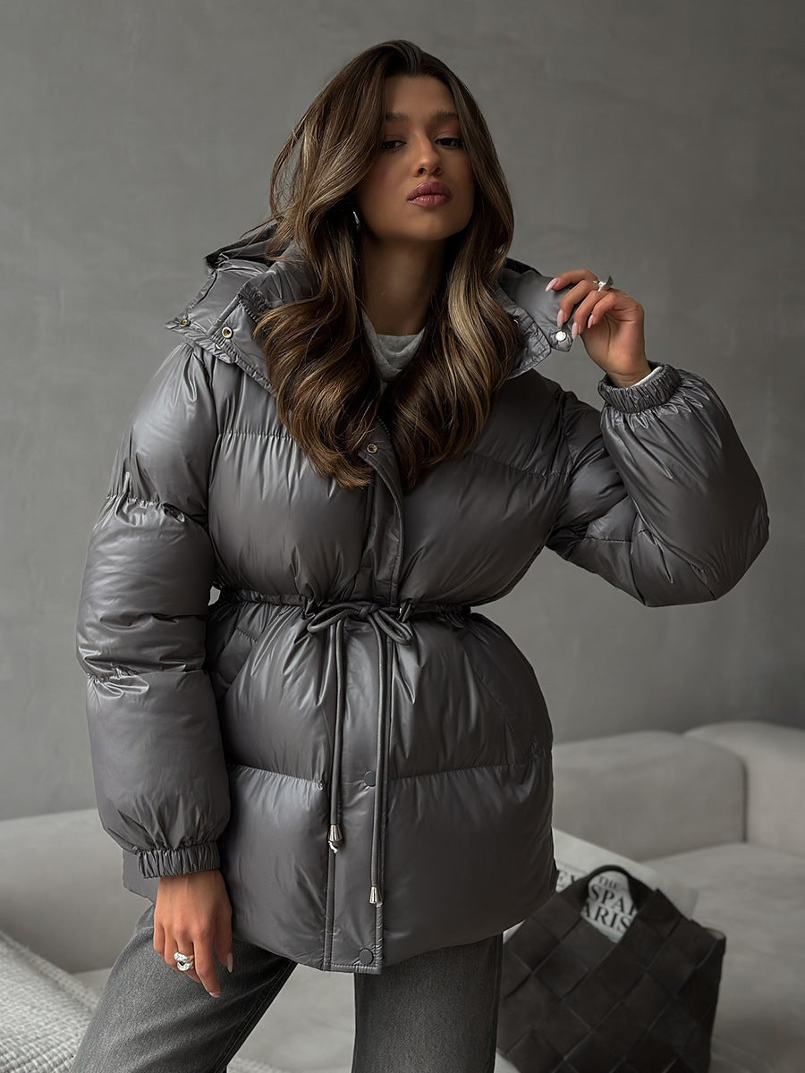 Black puffer jacket zip detail - Lana Fiorelli