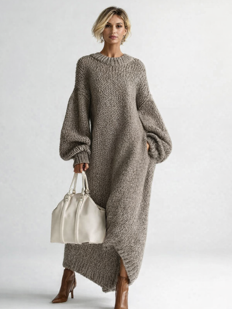 Grey maxi knit dress - Lana Fiorelli