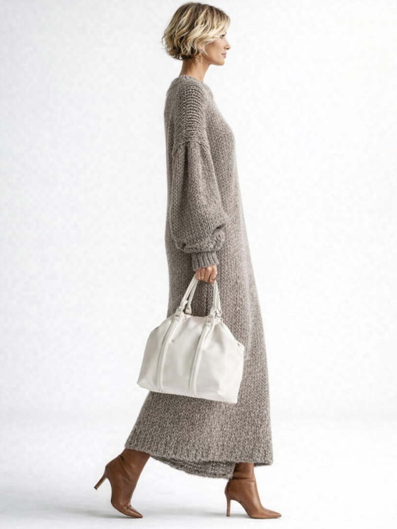 Grey maxi knit dress - Lana Fiorelli