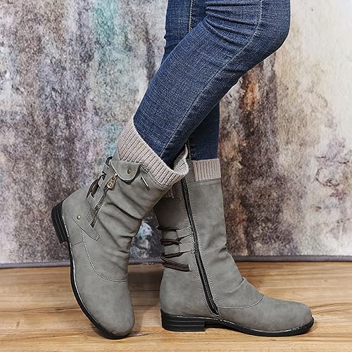 Grey lace up mid calf boots - Lana Fiorelli