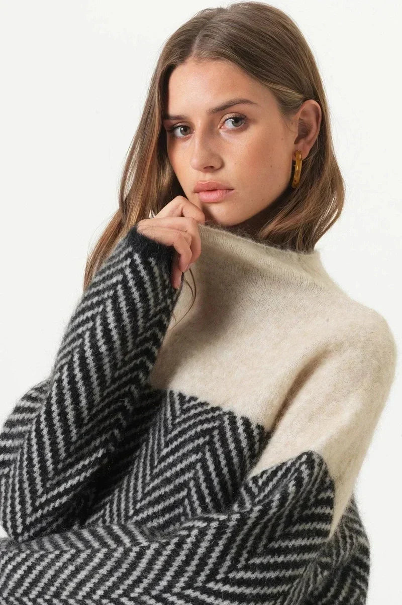 Brown chevron jumper - Lana Fiorelli