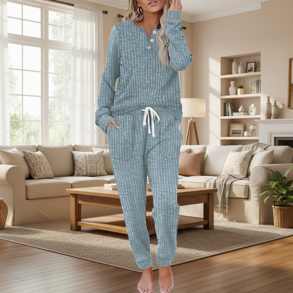 Blue ribbed lounge set - Lana Fiorelli