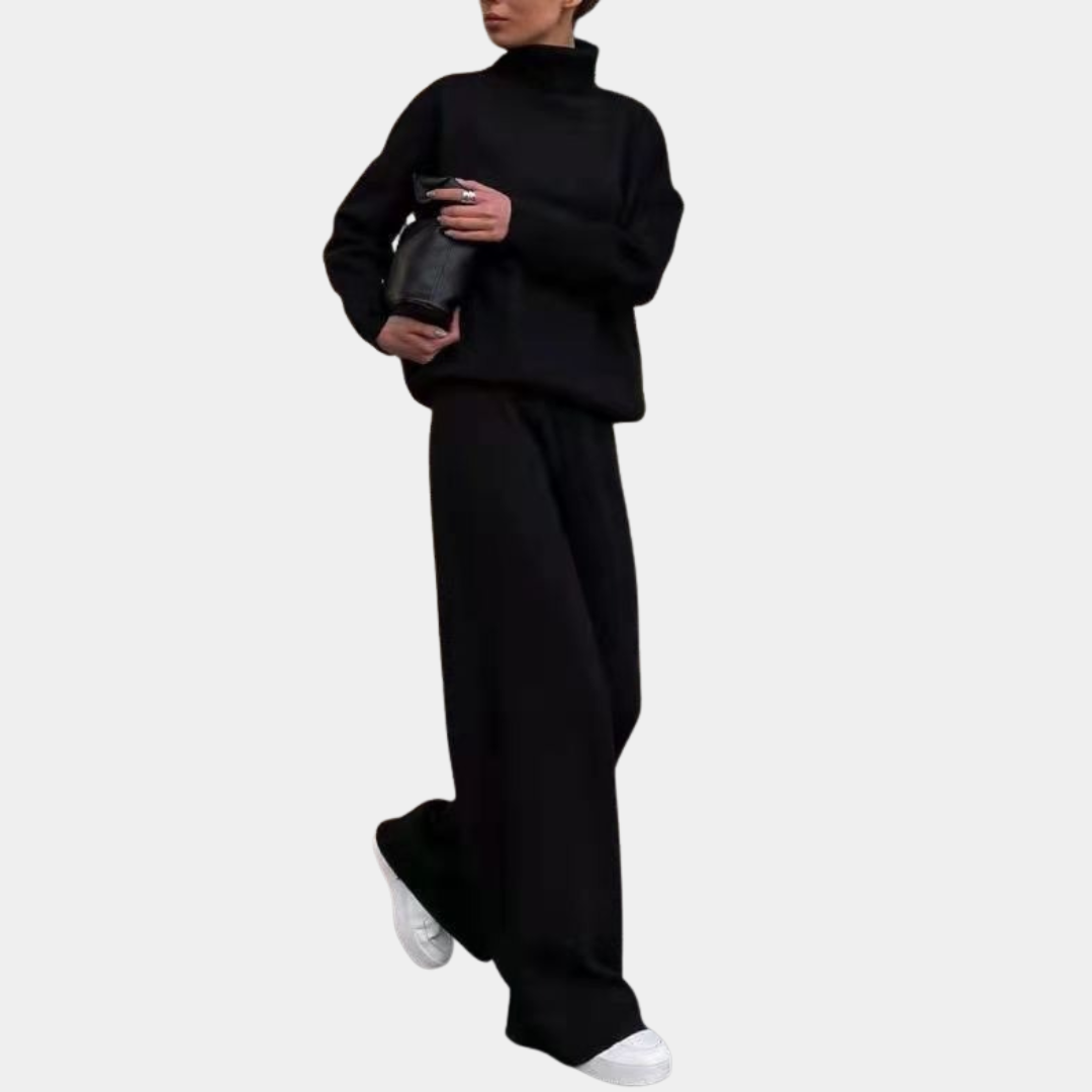 Black turtleneck knit set - Lana Fiorelli