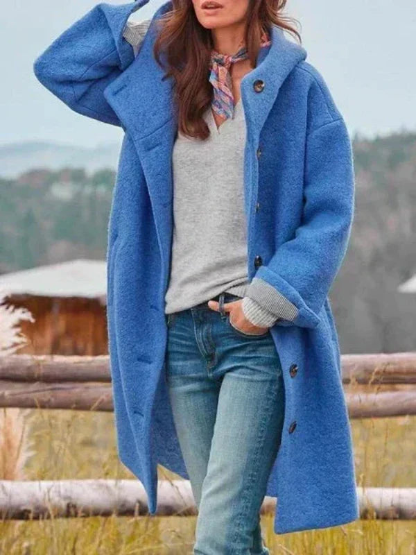 Blue long winter coat - Lana Fiorelli