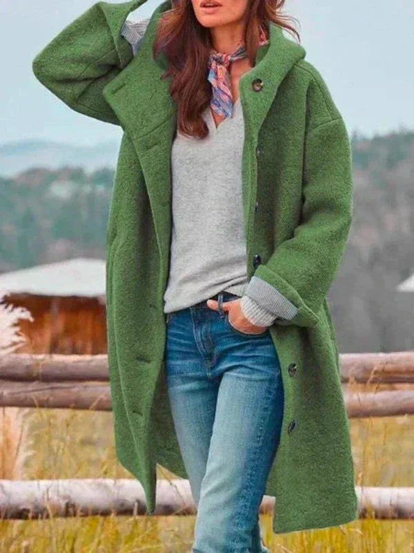 Green long winter coat - Lana Fiorelli