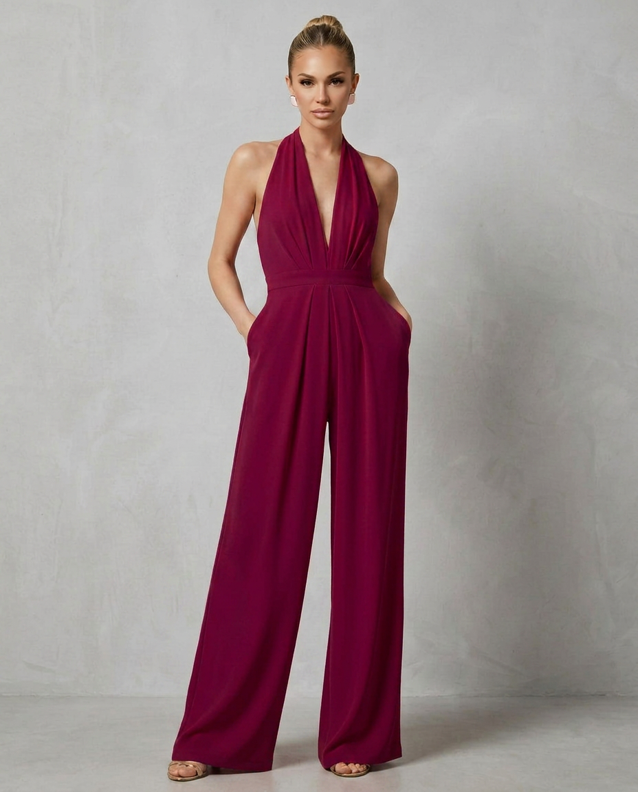 Burgundy Jumpsuit - Lana Fiorelli