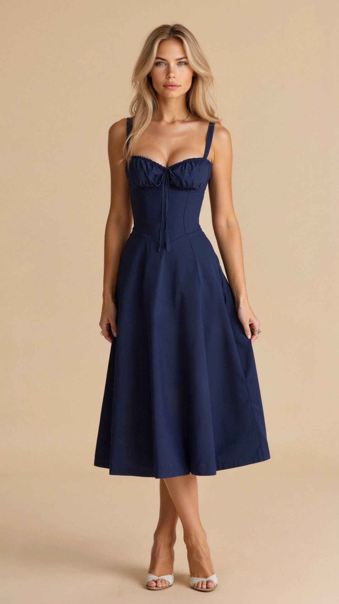 Navy Midi Dress - Lana Fiorelli