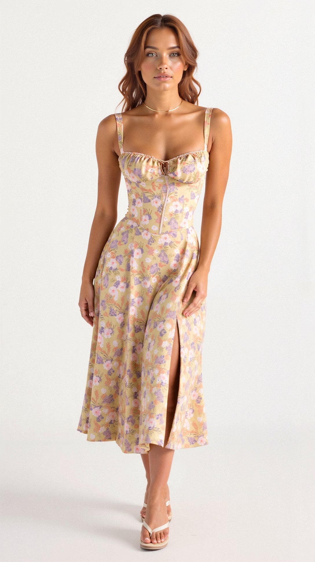 Floral Print Midi Dress - Lana Fiorelli