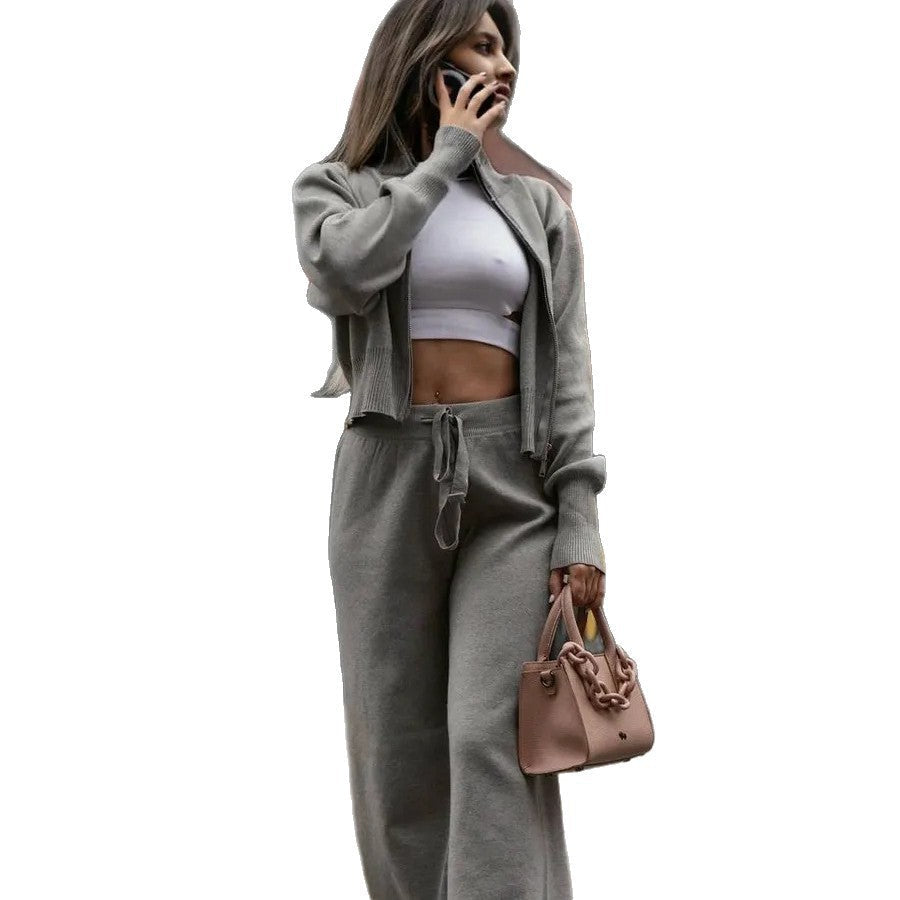 Women's knit cardigan and trousers set - Lana Fiorelli
