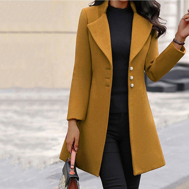 Yellow classic coat - Lana Fiorelli
