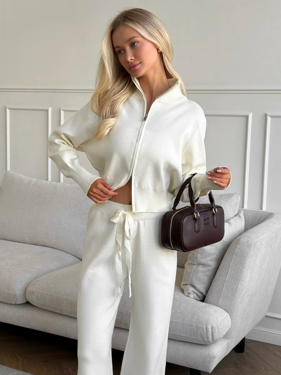 Women's knit cardigan and trousers set - Lana Fiorelli