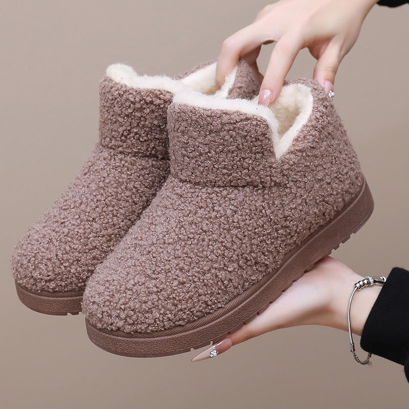 Khaki fleece lined slipper boots - Lana Fiorelli