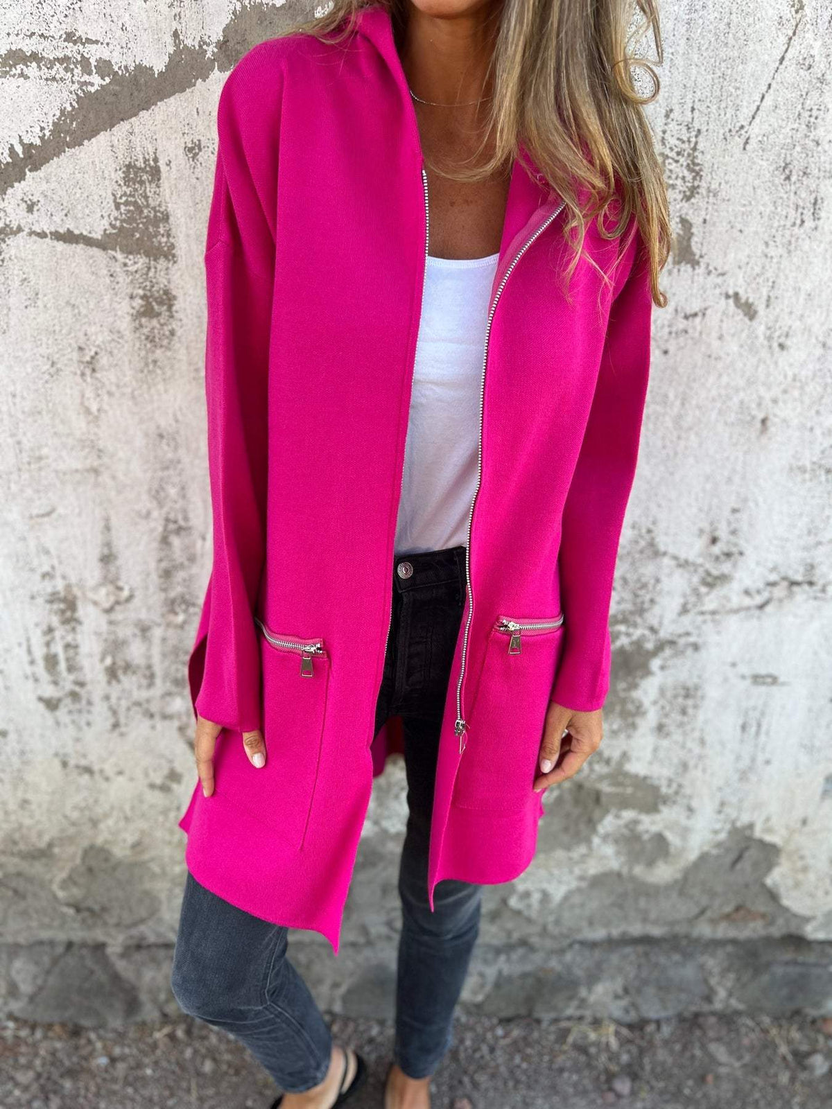 Pink zip cardigan - Lana Fiorelli